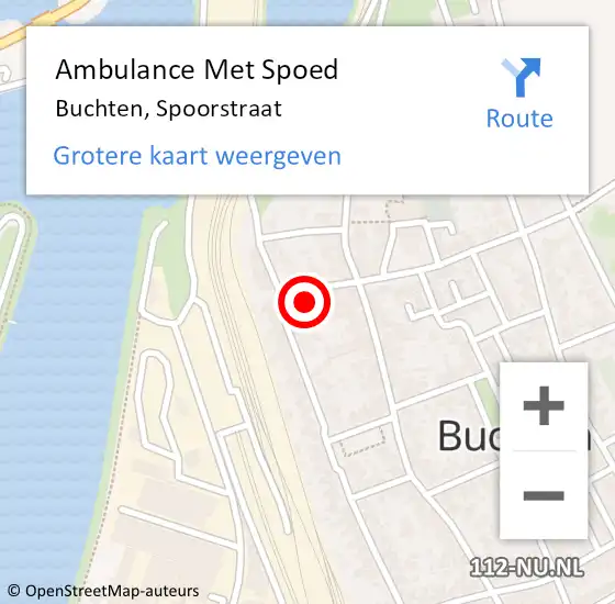 Locatie op kaart van de 112 melding: Ambulance Met Spoed Naar Buchten, Spoorstraat op 27 januari 2015 03:47