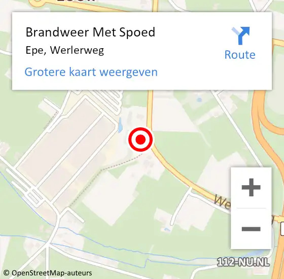 Locatie op kaart van de 112 melding: Brandweer Met Spoed Naar Epe, Werlerweg op 28 oktober 2013 12:40