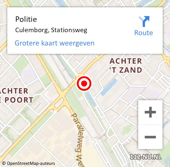 Locatie op kaart van de 112 melding: Politie Culemborg, Stationsweg op 27 januari 2015 09:54