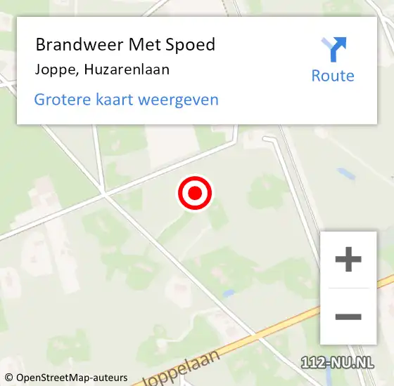 Locatie op kaart van de 112 melding: Brandweer Met Spoed Naar Joppe, Huzarenlaan op 28 oktober 2013 12:43