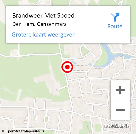 Locatie op kaart van de 112 melding: Brandweer Met Spoed Naar Den Ham, Ganzenmars op 28 oktober 2013 12:52
