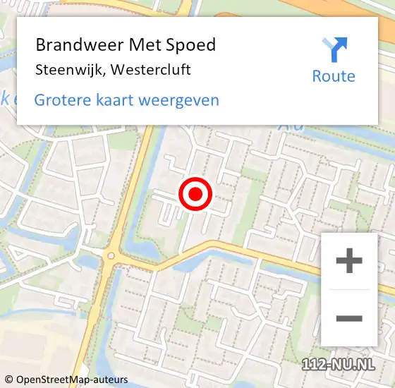 Locatie op kaart van de 112 melding: Brandweer Met Spoed Naar Steenwijk, Westercluft op 28 oktober 2013 12:57