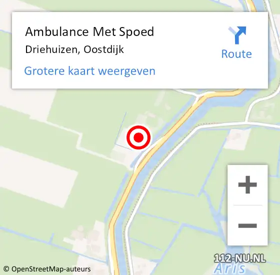 Locatie op kaart van de 112 melding: Ambulance Met Spoed Naar Driehuizen, Oostdijk op 28 januari 2015 10:24