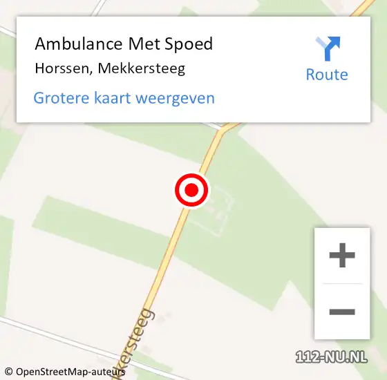 Locatie op kaart van de 112 melding: Ambulance Met Spoed Naar Horssen, Mekkersteeg op 28 januari 2015 17:09