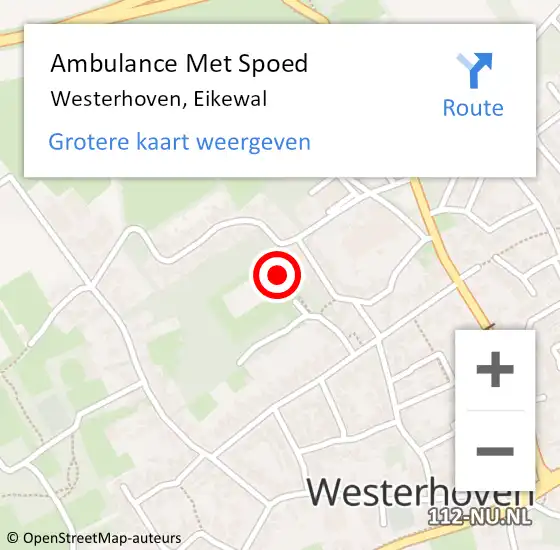 Locatie op kaart van de 112 melding: Ambulance Met Spoed Naar Westerhoven, Eikewal op 28 januari 2015 20:28