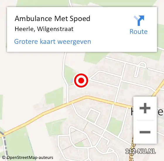 Locatie op kaart van de 112 melding: Ambulance Met Spoed Naar Heerle, Wilgenstraat op 28 januari 2015 22:32
