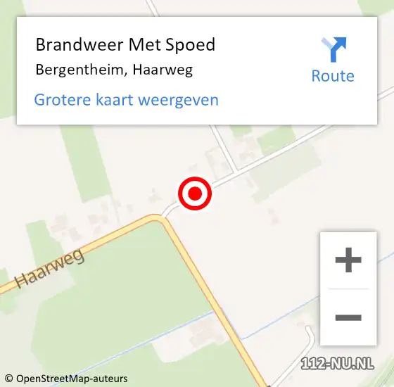 Locatie op kaart van de 112 melding: Brandweer Met Spoed Naar Bergentheim, Haarweg op 28 oktober 2013 13:45