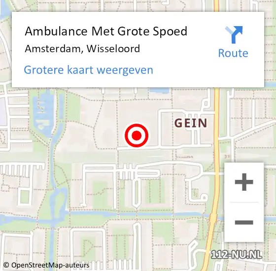 Locatie op kaart van de 112 melding: Ambulance Met Grote Spoed Naar Amsterdam, Wisseloord op 30 januari 2015 03:07