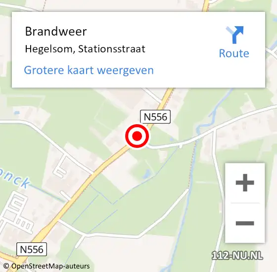 Locatie op kaart van de 112 melding: Brandweer Hegelsom, Stationsstraat op 30 januari 2015 07:33