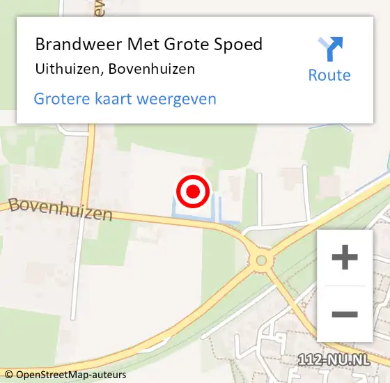 Locatie op kaart van de 112 melding: Brandweer Met Grote Spoed Naar Uithuizen, Bovenhuizen op 28 oktober 2013 13:57