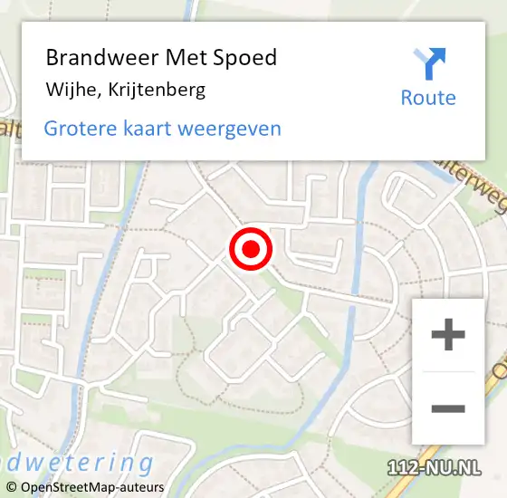 Locatie op kaart van de 112 melding: Brandweer Met Spoed Naar Wijhe, Krijtenberg op 28 oktober 2013 14:00