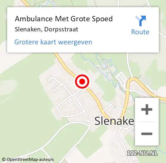 Locatie op kaart van de 112 melding: Ambulance Met Grote Spoed Naar Slenaken, Dorpsstraat op 30 januari 2015 13:54