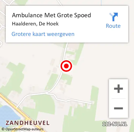 Locatie op kaart van de 112 melding: Ambulance Met Grote Spoed Naar Haalderen, De Hoek op 30 januari 2015 15:47