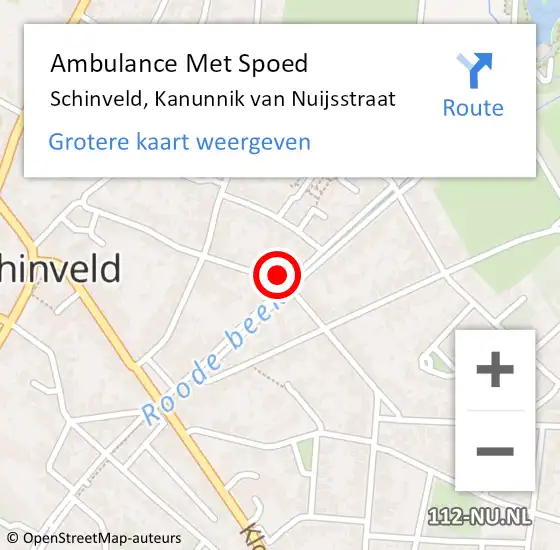 Locatie op kaart van de 112 melding: Ambulance Met Spoed Naar Schinveld, Kanunnik van Nuijsstraat op 31 januari 2015 09:49