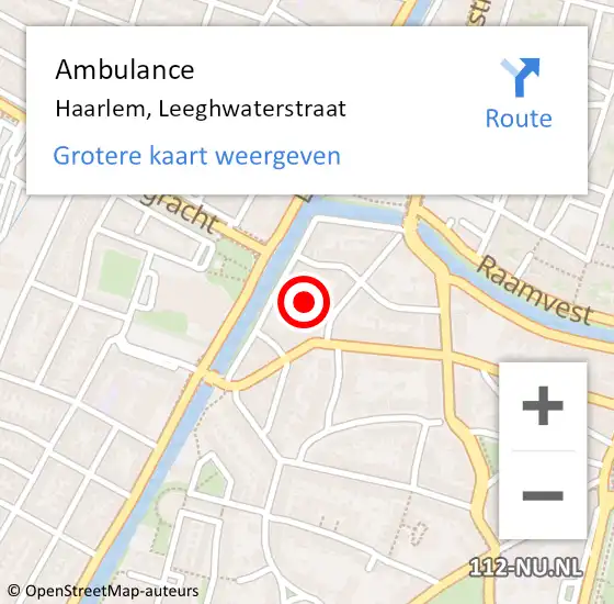 Locatie op kaart van de 112 melding: Ambulance Haarlem, Leeghwaterstraat op 31 januari 2015 15:46