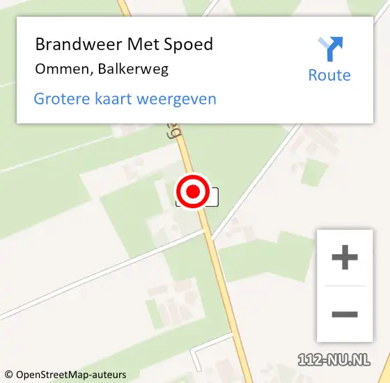 Locatie op kaart van de 112 melding: Brandweer Met Spoed Naar Ommen, Balkerweg op 28 oktober 2013 15:18
