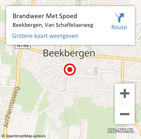 Locatie op kaart van de 112 melding: Brandweer Met Spoed Naar Beekbergen, Van Schaffelaarweg op 31 januari 2015 23:59