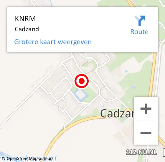 Locatie op kaart van de 112 melding: KNRM Cadzand op 1 februari 2015 01:15