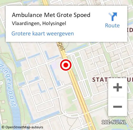 Locatie op kaart van de 112 melding: Ambulance Met Grote Spoed Naar Vlaardingen, Holysingel op 1 februari 2015 02:00