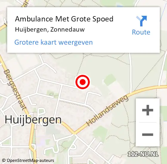 Locatie op kaart van de 112 melding: Ambulance Met Grote Spoed Naar Huijbergen, Zonnedauw op 1 februari 2015 03:09