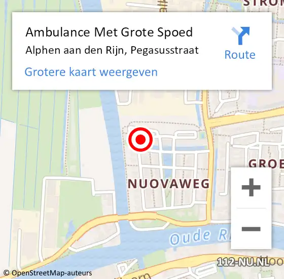 Locatie op kaart van de 112 melding: Ambulance Met Grote Spoed Naar Alphen aan den Rijn, Pegasusstraat op 1 februari 2015 13:53