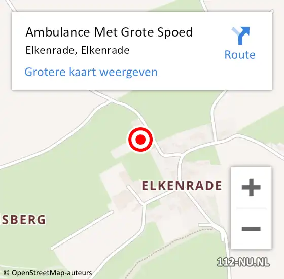 Locatie op kaart van de 112 melding: Ambulance Met Grote Spoed Naar Elkenrade, Elkenrade op 2 februari 2015 18:14