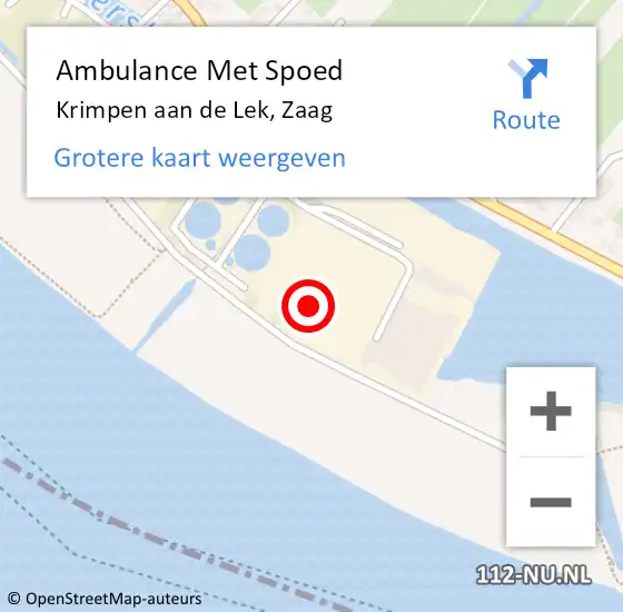 Locatie op kaart van de 112 melding: Ambulance Met Spoed Naar Krimpen aan de Lek, Zaag op 2 februari 2015 19:45