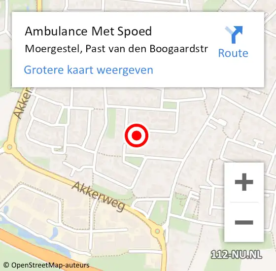 Locatie op kaart van de 112 melding: Ambulance Met Spoed Naar Moergestel, Past van den Boogaardstr op 3 februari 2015 01:14