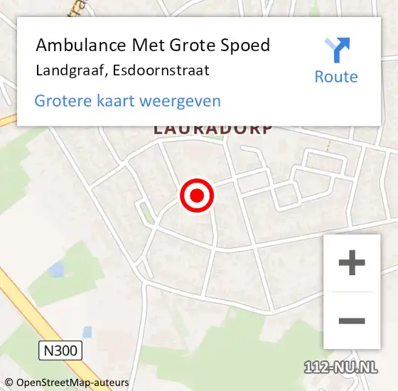 Locatie op kaart van de 112 melding: Ambulance Met Grote Spoed Naar Landgraaf, Esdoornstraat op 3 februari 2015 02:55