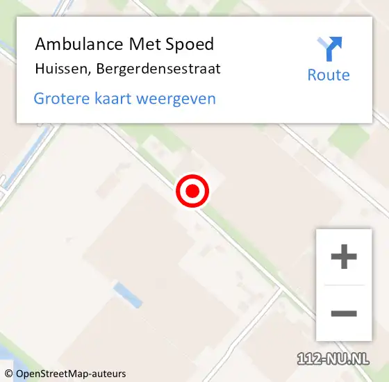 Locatie op kaart van de 112 melding: Ambulance Met Spoed Naar Huissen, Bergerdensestraat op 3 februari 2015 13:38