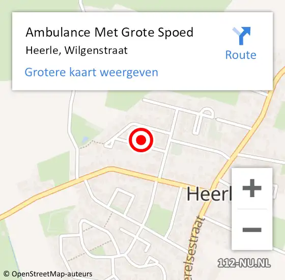 Locatie op kaart van de 112 melding: Ambulance Met Grote Spoed Naar Heerle, Wilgenstraat op 3 februari 2015 15:40