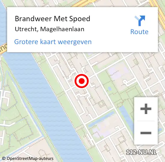 Locatie op kaart van de 112 melding: Brandweer Met Spoed Naar Utrecht, Magelhaenlaan op 3 februari 2015 20:22