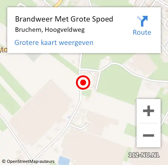 Locatie op kaart van de 112 melding: Brandweer Met Grote Spoed Naar Bruchem, Hoogveldweg op 4 februari 2015 09:42