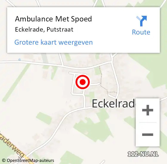 Locatie op kaart van de 112 melding: Ambulance Met Spoed Naar Eckelrade, Putstraat op 4 februari 2015 10:16