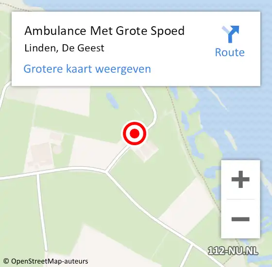 Locatie op kaart van de 112 melding: Ambulance Met Grote Spoed Naar Linden, De Geest op 5 februari 2015 08:38