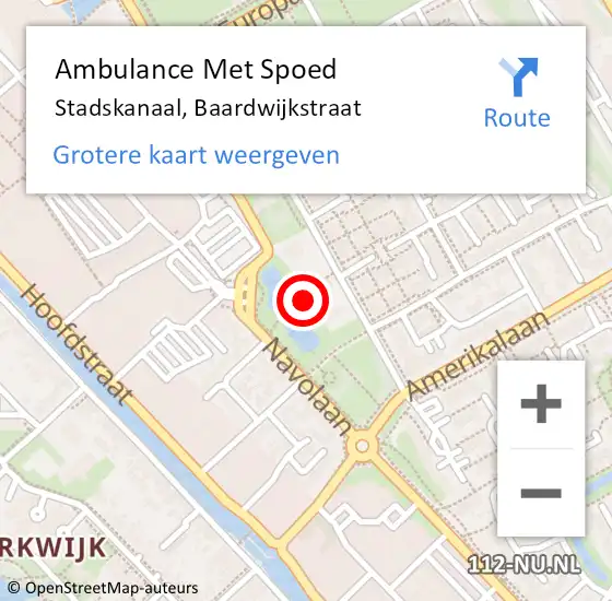 Locatie op kaart van de 112 melding: Ambulance Met Spoed Naar Stadskanaal, Baardwijkstraat op 5 februari 2015 11:22