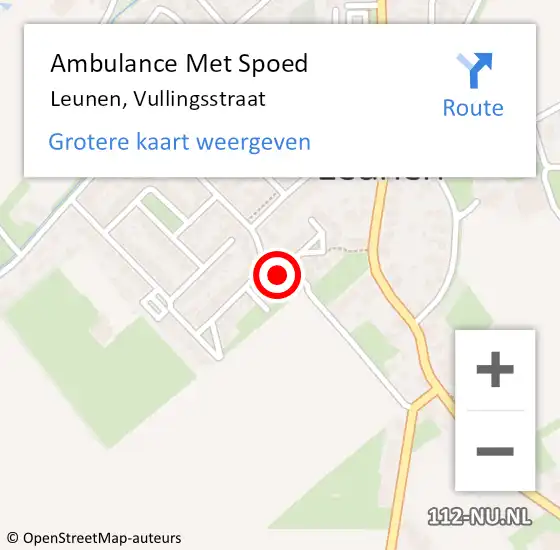 Locatie op kaart van de 112 melding: Ambulance Met Spoed Naar Leunen, Vullingsstraat op 5 februari 2015 16:44