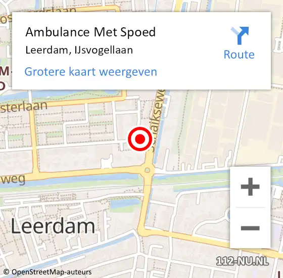 Locatie op kaart van de 112 melding: Ambulance Met Spoed Naar Leerdam, IJsvogellaan op 6 februari 2015 07:51