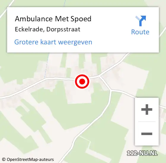 Locatie op kaart van de 112 melding: Ambulance Met Spoed Naar Eckelrade, Dorpsstraat op 6 februari 2015 08:19