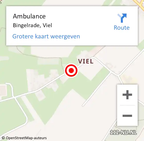 Locatie op kaart van de 112 melding: Ambulance Bingelrade, Viel op 6 februari 2015 09:11