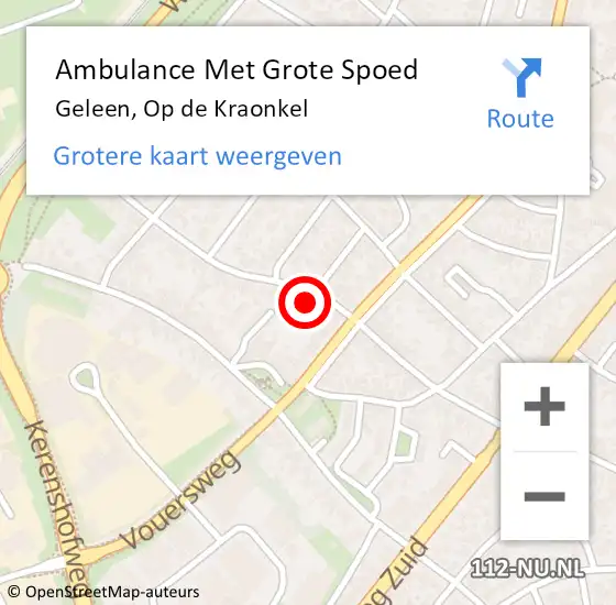 Locatie op kaart van de 112 melding: Ambulance Met Grote Spoed Naar Geleen, Op de Kraonkel op 7 februari 2015 06:53