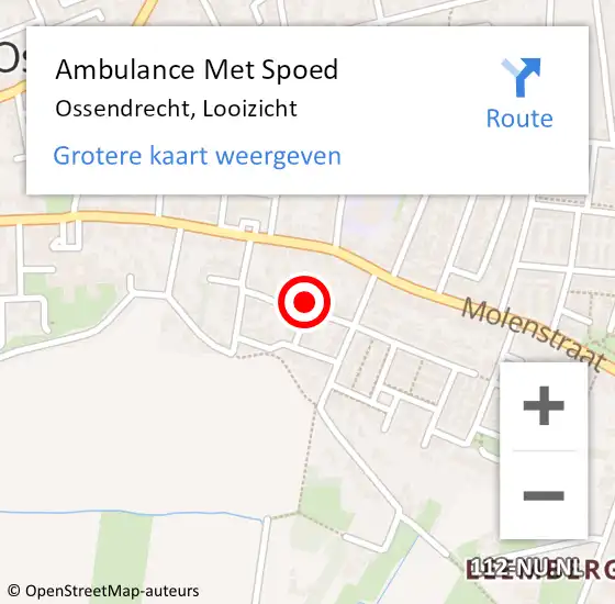 Locatie op kaart van de 112 melding: Ambulance Met Spoed Naar Ossendrecht, Looizicht op 7 februari 2015 19:57