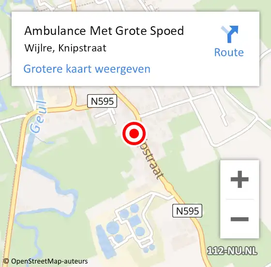 Locatie op kaart van de 112 melding: Ambulance Met Grote Spoed Naar Wijlre, Knipstraat op 8 februari 2015 08:17