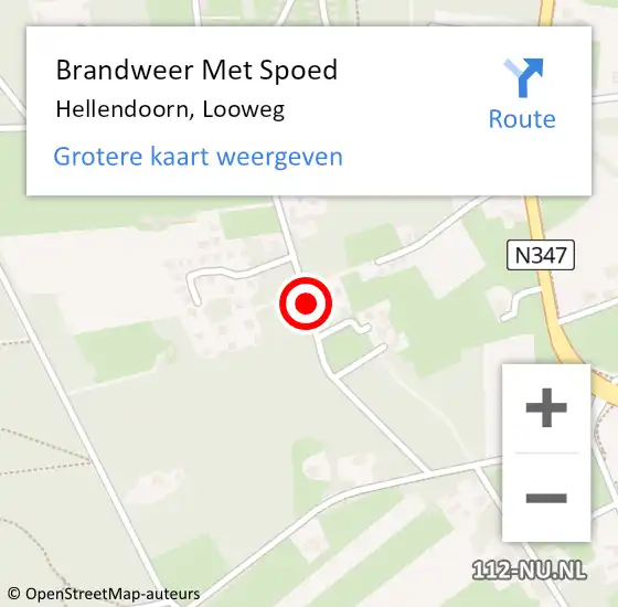 Locatie op kaart van de 112 melding: Brandweer Met Spoed Naar Hellendoorn, Looweg op 29 oktober 2013 08:56