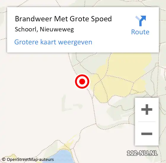 Locatie op kaart van de 112 melding: Brandweer Met Grote Spoed Naar Schoorl, Nieuweweg op 8 februari 2015 15:26