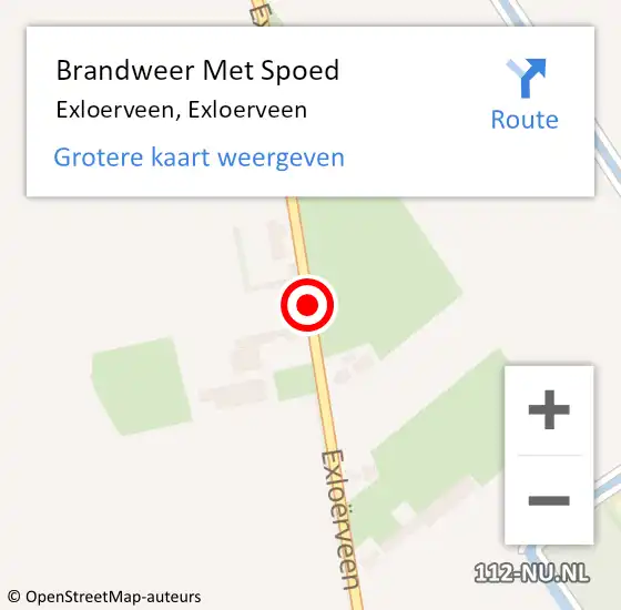 Locatie op kaart van de 112 melding: Brandweer Met Spoed Naar Exloerveen, Exloerveen op 29 oktober 2013 09:52