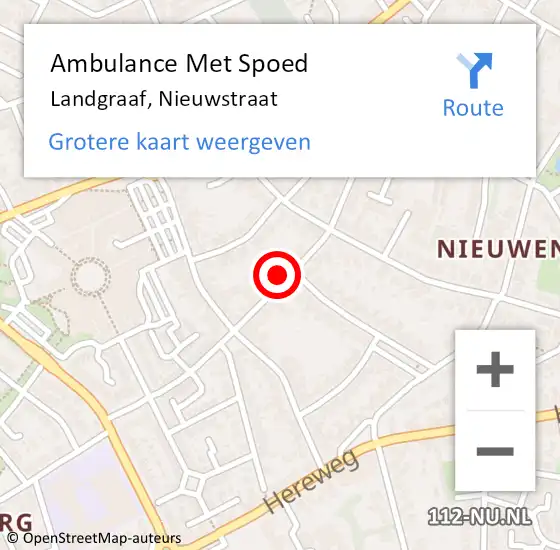 Locatie op kaart van de 112 melding: Ambulance Met Spoed Naar Landgraaf, Nieuwstraat op 9 februari 2015 10:43