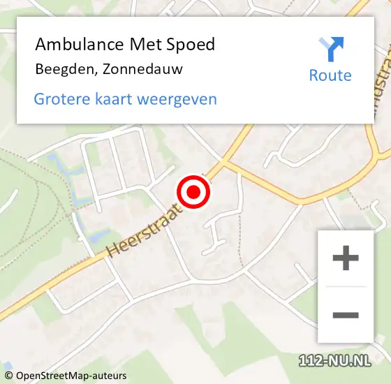 Locatie op kaart van de 112 melding: Ambulance Met Spoed Naar Beegden, Zonnedauw op 9 februari 2015 10:57