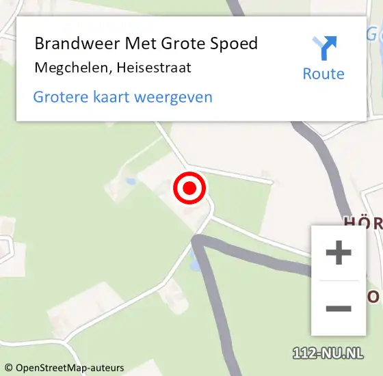 Locatie op kaart van de 112 melding: Brandweer Met Grote Spoed Naar Megchelen, Heisestraat op 29 oktober 2013 12:09