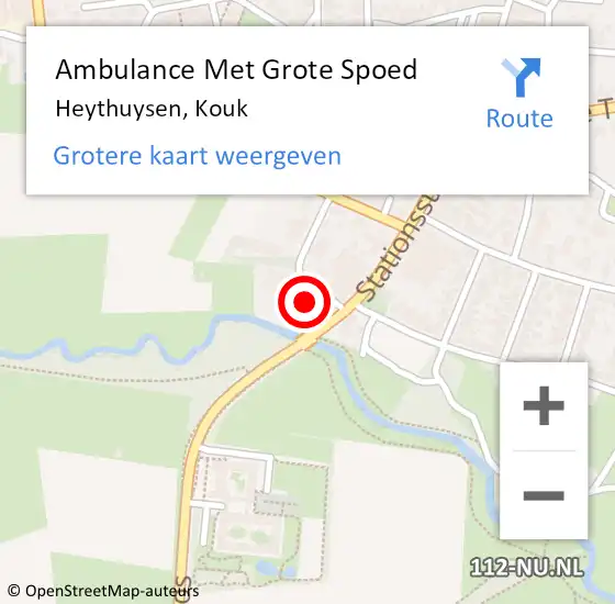 Locatie op kaart van de 112 melding: Ambulance Met Grote Spoed Naar Heythuysen, Kouk op 10 februari 2015 19:10
